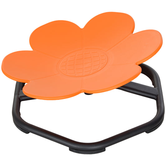 Flower-Shaped Kids Swivel Chair, Non-Slip Sensory Spinning Chair for Physical Coordination Training, Orange Kids Crystal