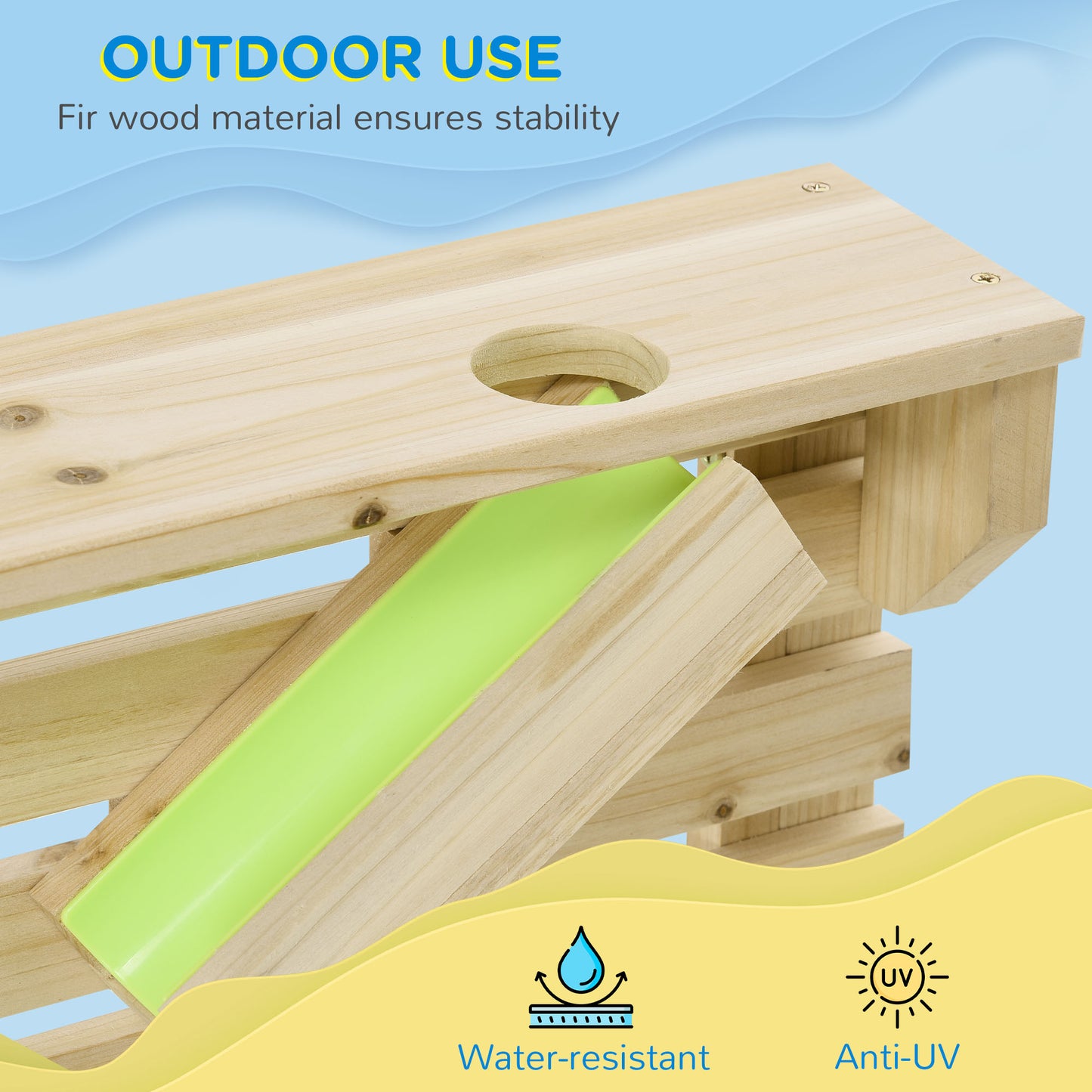 18Pcs Kids Running Water Sand Playset Outdoor Sinks Wooden Sensory Toys Colorful Accessories Kids Crystal
