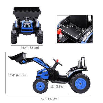 6V Kids Digger Ride On Excavator Battery Powered Tractor with Music Headlight Dual-Motor Yellow