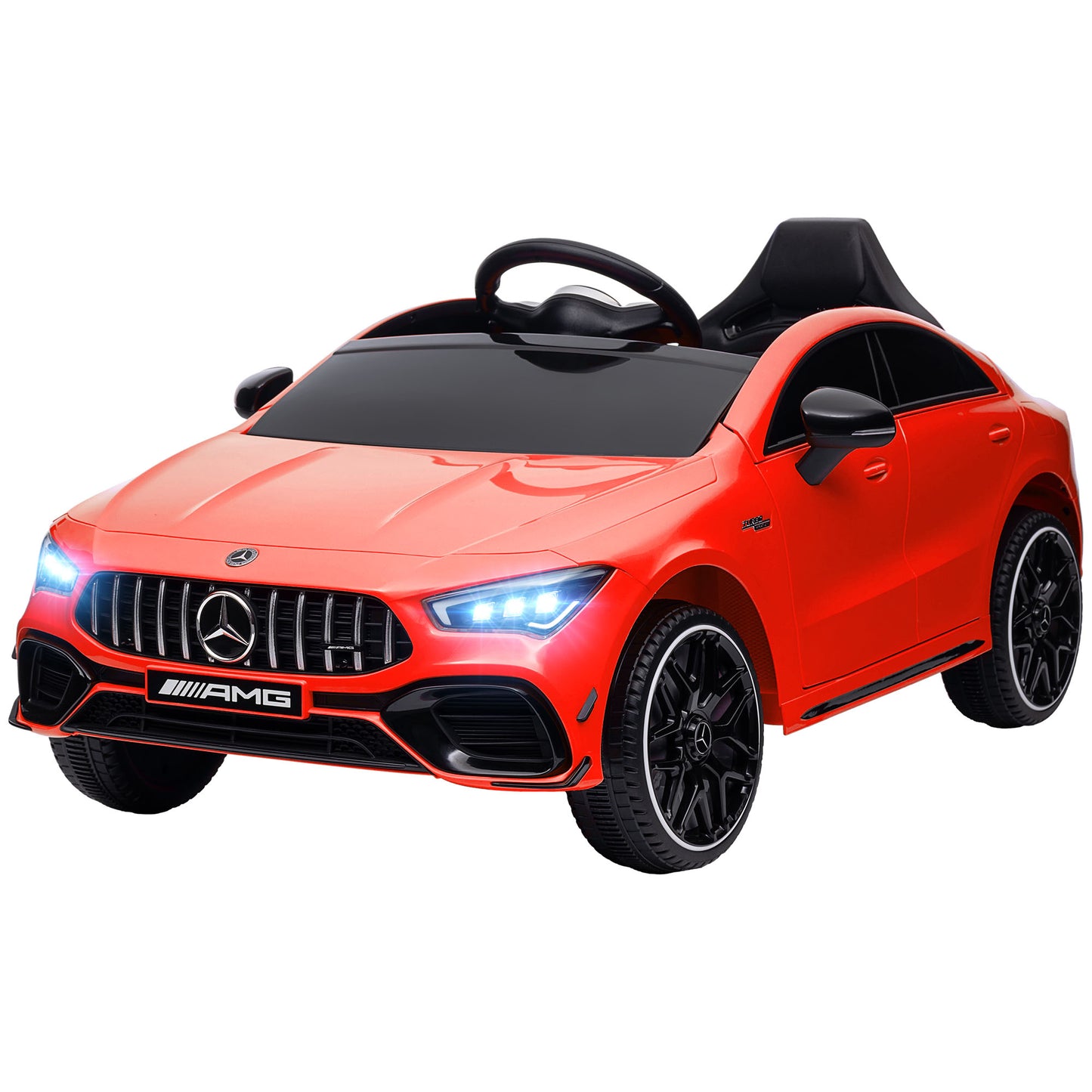 Mercedes-AMG Licensed 12V Ride on Car, Kids Electric Car with Remote Control, Spring Suspension, LED Lights, Red Kids Crystal