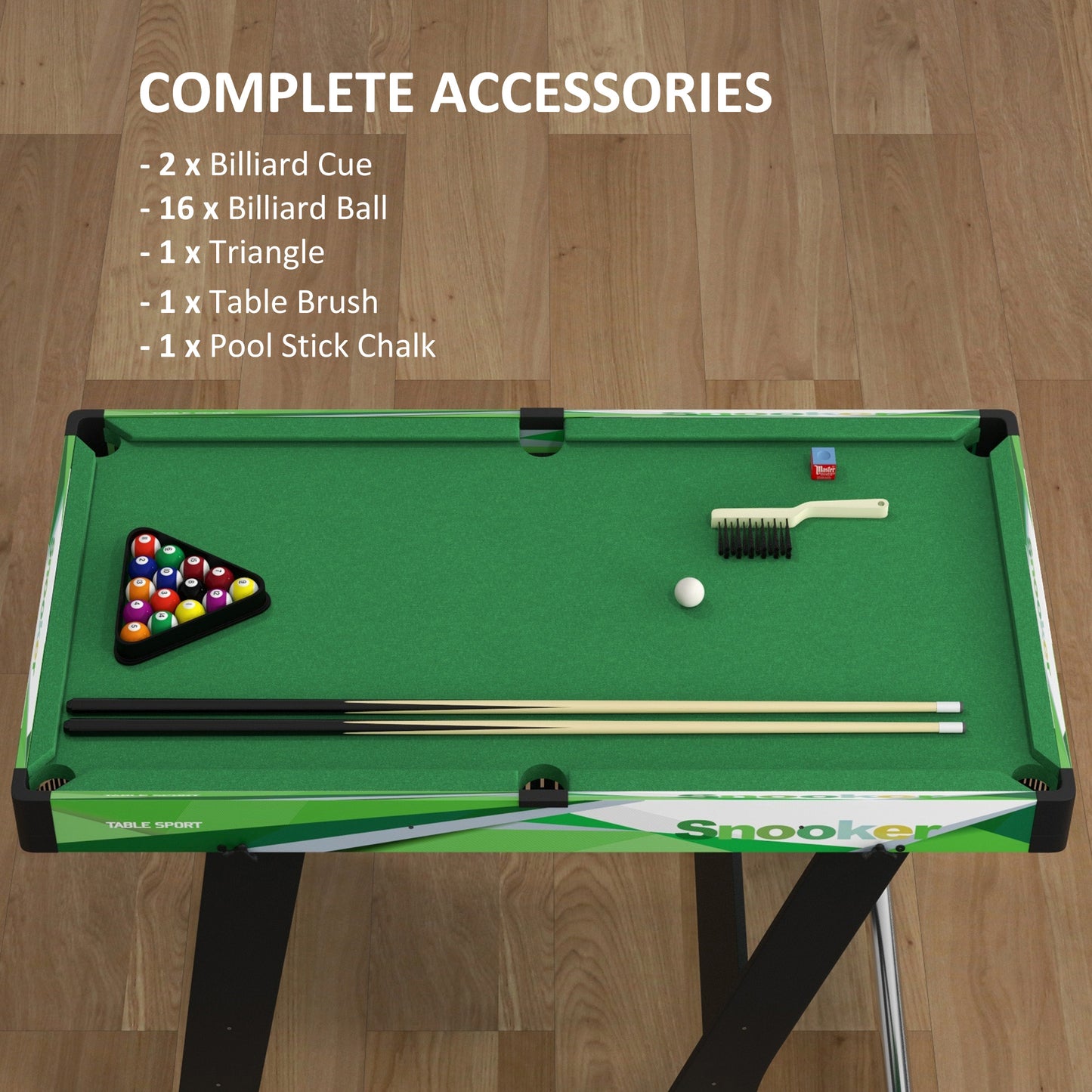 Mini Pool Table Set 41" Folding Billiard Table with Accessories for Kids Adults Green Kids Crystal