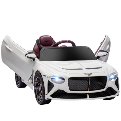Kids Ride-On Car: 12V Electric, Butterfly Doors, Remote Control, Portable Battery, White