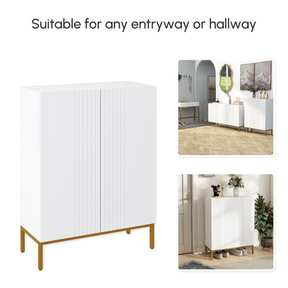 Narrow Slim Shoe Storage Cabinet with 3 Flip Drawers 12 Pair Shoes Organizer for Hallway Entryway Nature Wood