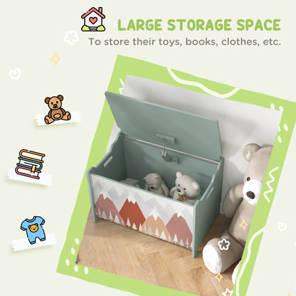 Toy Box with Lid Toy Chest Storage Organizer for Bedroom with Safety Hinge Green