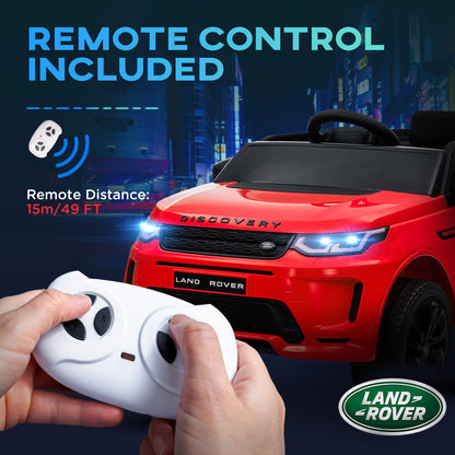 Land Rover Discovery Sport Licensed 12V Ride on Car w/ Remote, Soft Start, LED Lights, Music Horn, Red
