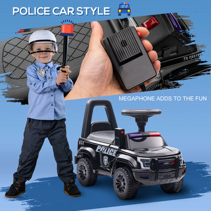 Kids Ride On Push Car Sliding Car Hidden Storage Foot-to-Floor Design Black Push Vehicle Toy
