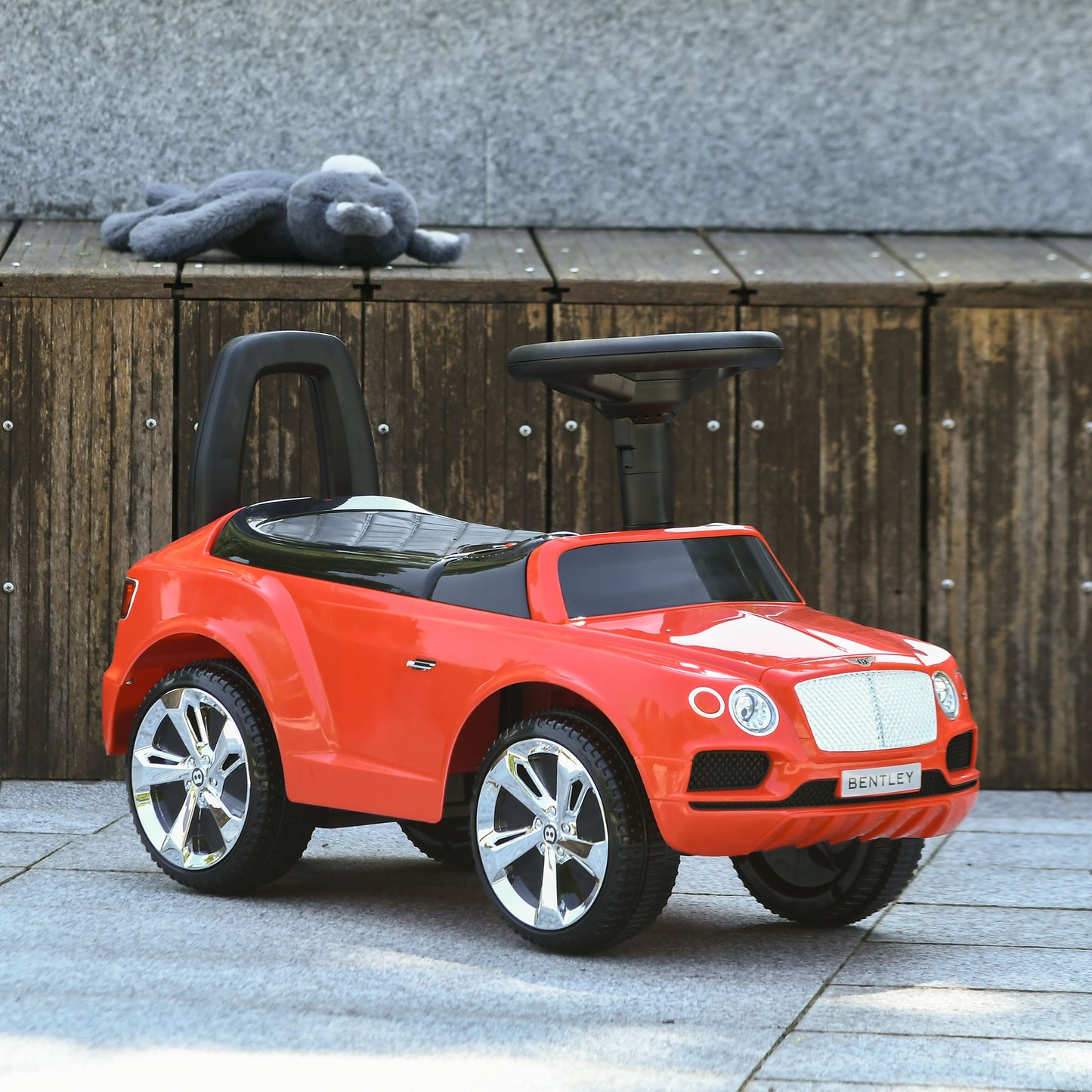 Bentley Bentayga Licensed Baby Car Foot To Floor with Horn Music, Under-Seat Storage, for 18-36 Months Red Kids Crystal
