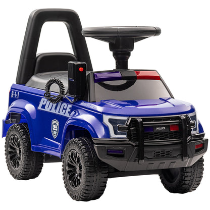Kids Ride On Police Car Sliding Vehicle with Under Seat Storage Megaphone Anti-Tip Blue