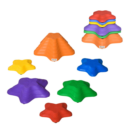 6PCs Kids Balance Stepping Stones Non-slip Bottom Starfish Design Obstacle Course Play Kids Crystal