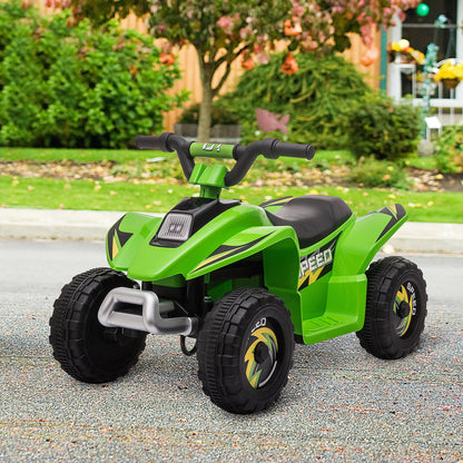 Kids Ride on ATV, 6V Battery Powered Quad Car with Forward, Reverse Switch, for Boys Girls 18-36 Months, Green