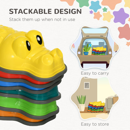 6pc Kids Balance Stepping Stones Anti-slip Edge Obstacle Course Play Equipment Indoor Outdoor Toys