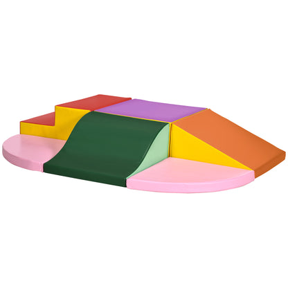 6-Piece Soft Play Set for Toddlers 12-36 Months Climb Crawl Slide Multicoloured Activity Toys