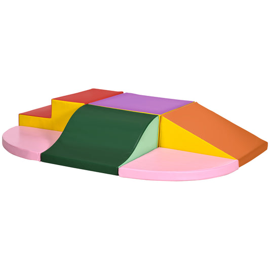 6-Piece Soft Play Set for Toddlers 12-36 Months Climb Crawl Slide Multicoloured Activity Toys
