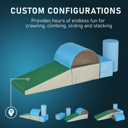 5-Piece Soft Foam Climber: Toddler Stairs, Ramp, Safe Playset for Preschoolers