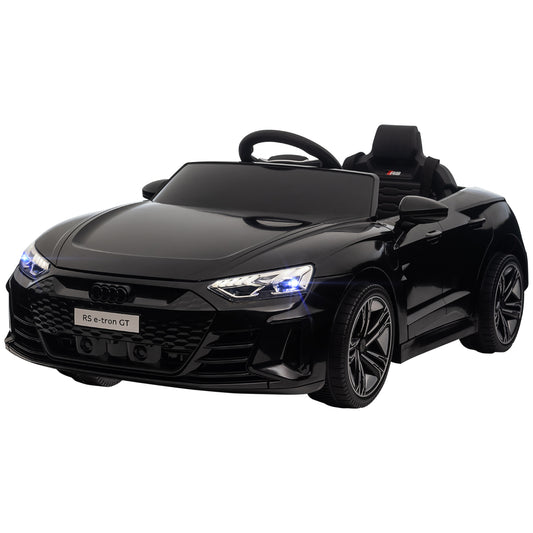 Kids Ride On Car 12V Battery Powered Remote Control Suspension Horn Music Lights Electric Toy Vehicle Black Kids Crystal