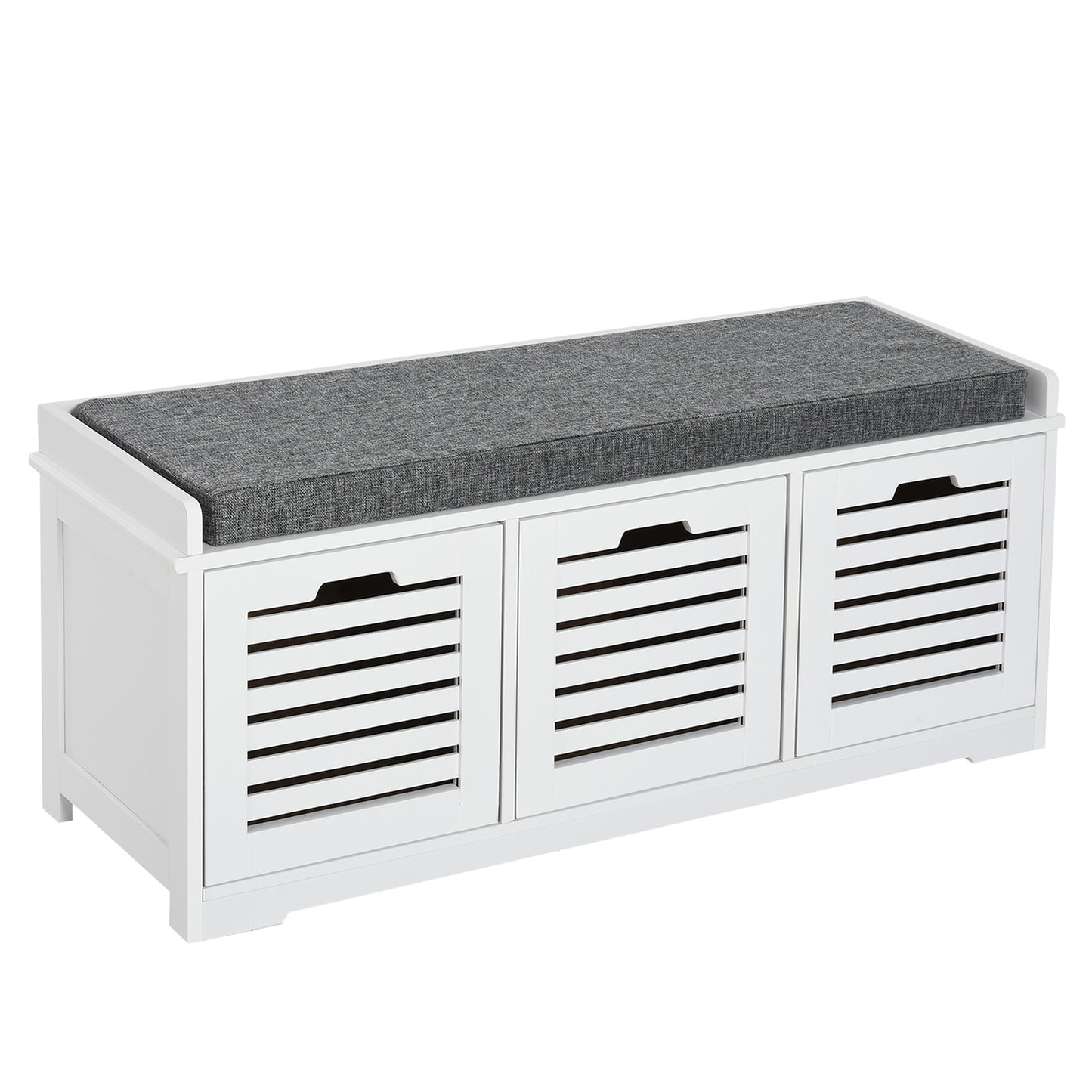 Upholstered Shoe Haven: Storage Bench with Padded Cushion, 3 Drawers, Ample Space for Living Room Kids Crystal
