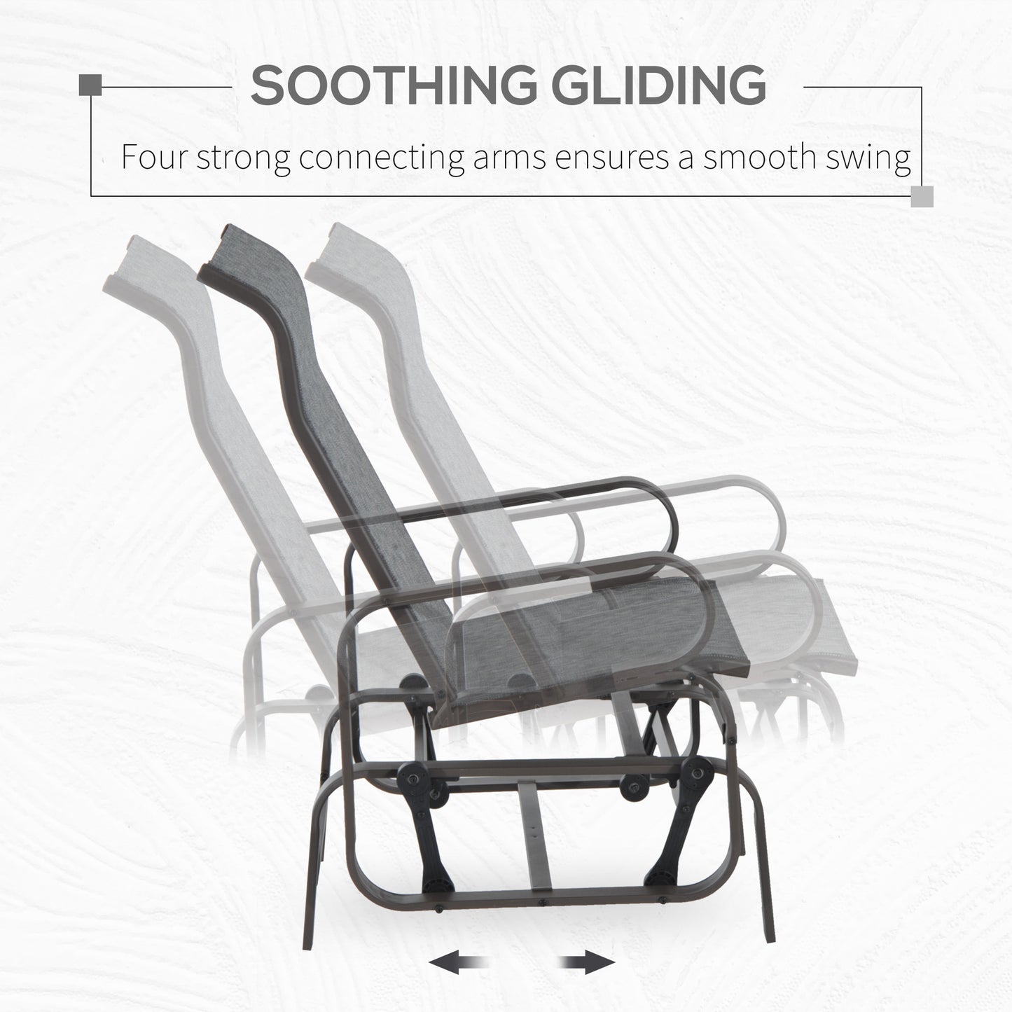 Patio Garden Glider Swing Chair Outdoor Mesh Rocking Gliding Seat Yard Porch Furniture Brown Grey Kids Crystal