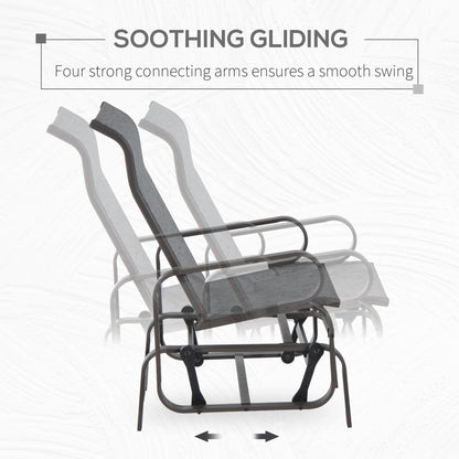 Patio Garden Glider Swing Chair Outdoor Mesh Rocking Gliding Seat Yard Porch Furniture Brown Grey