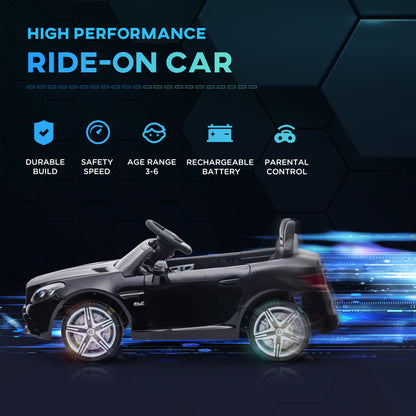 Electrifying Adventures: 12V Kids Electric Ride-On Car with Parental Remote, Music, Lights, Suspension for 3-6 Years, Black