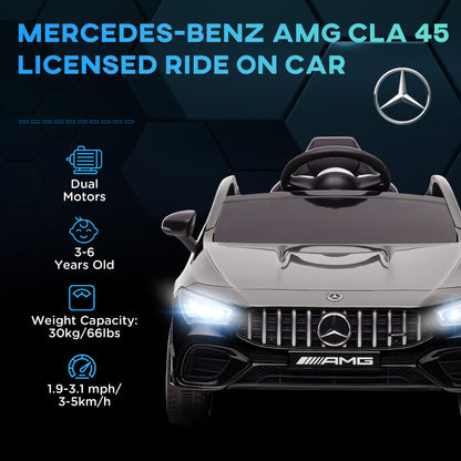 Mercedes-AMG Licensed 12V Ride on Car, Kids Electric Car with Remote Control, Spring Suspension, LED Lights, Black