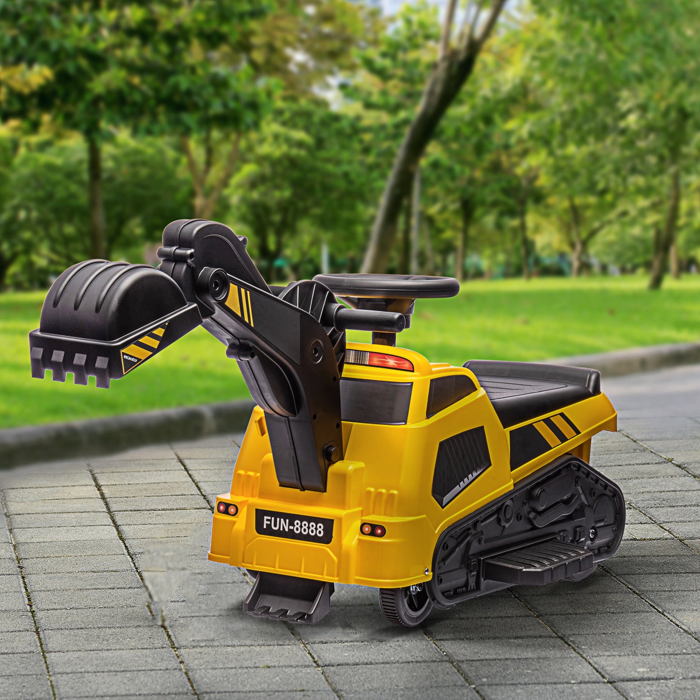 6V Electric Ride On Tractor 3 in 1 Excavator Bulldozer Road Roller Battery Powered Kids Construction Toy Kids Crystal