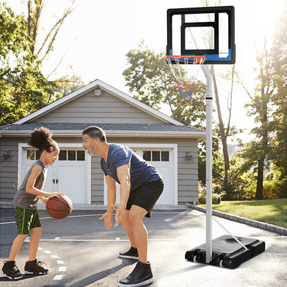 Adjustable Basketball Hoop Stand Sturdy Backboard Weighted Base Portable on Wheels