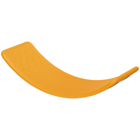 32.3" Balance Board Wobble Board Kids Curvy Rocker Board Ended Preschool Learning Montessori Waldorf Toy Yellow