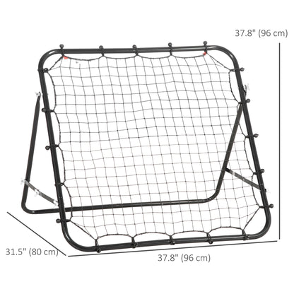 Volleyball Rebounder Net Football Training Aid Kickback Target Play Black