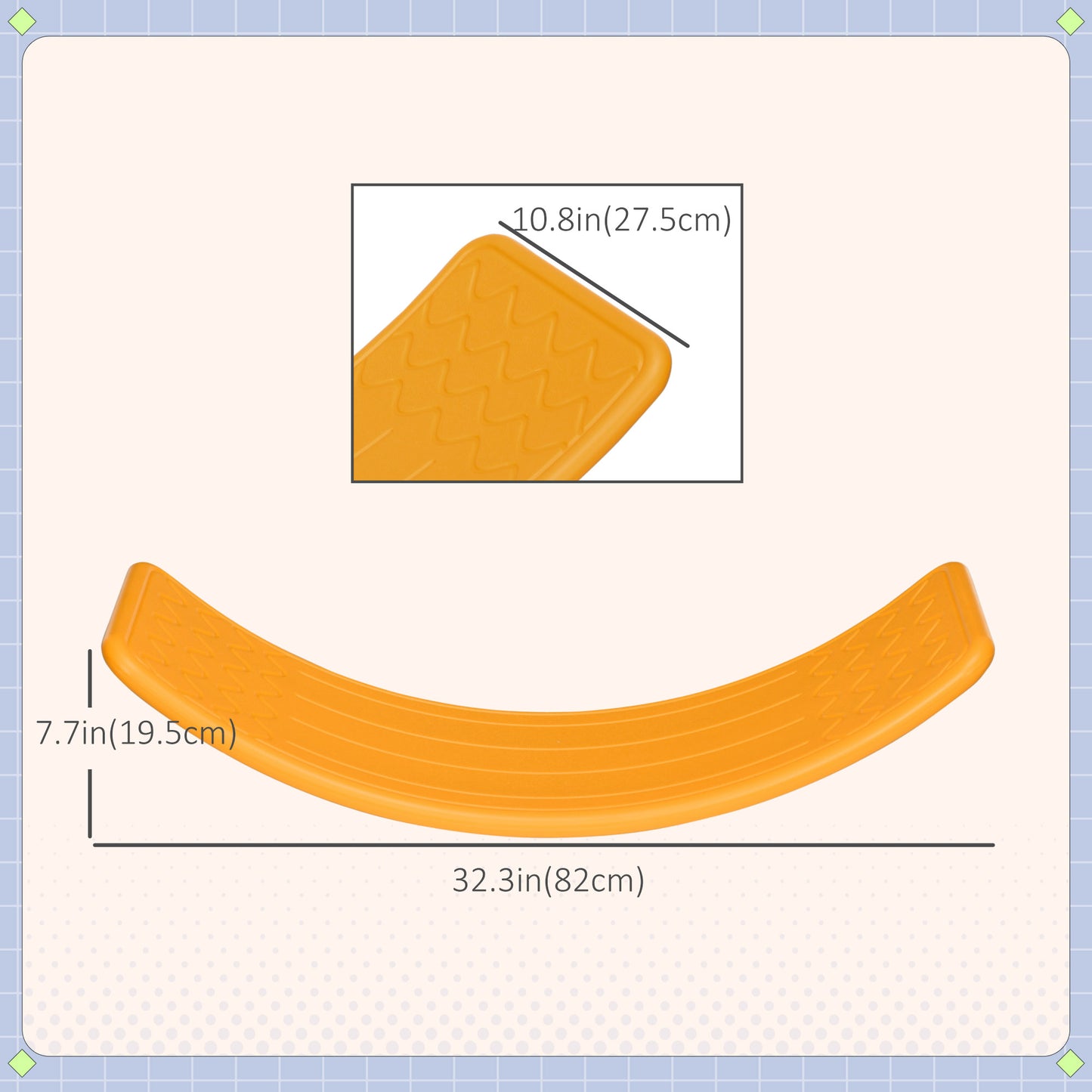 32.3" Balance Board Wobble Board Kids Curvy Rocker Board Ended Preschool Learning Montessori Waldorf Toy Yellow Kids Crystal