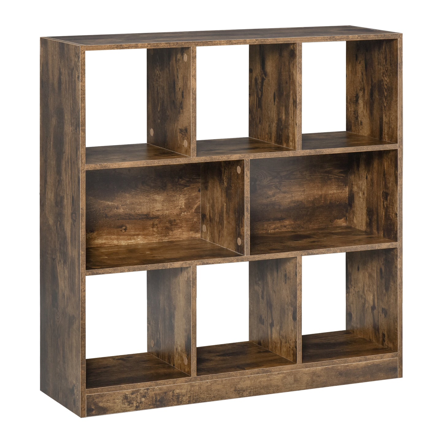 Rustic Retreat: 3-Tier Storage Shelf Bookcase Display Rack Organizer for Office Living Room, Rustic Brown Finish Kids Crystal