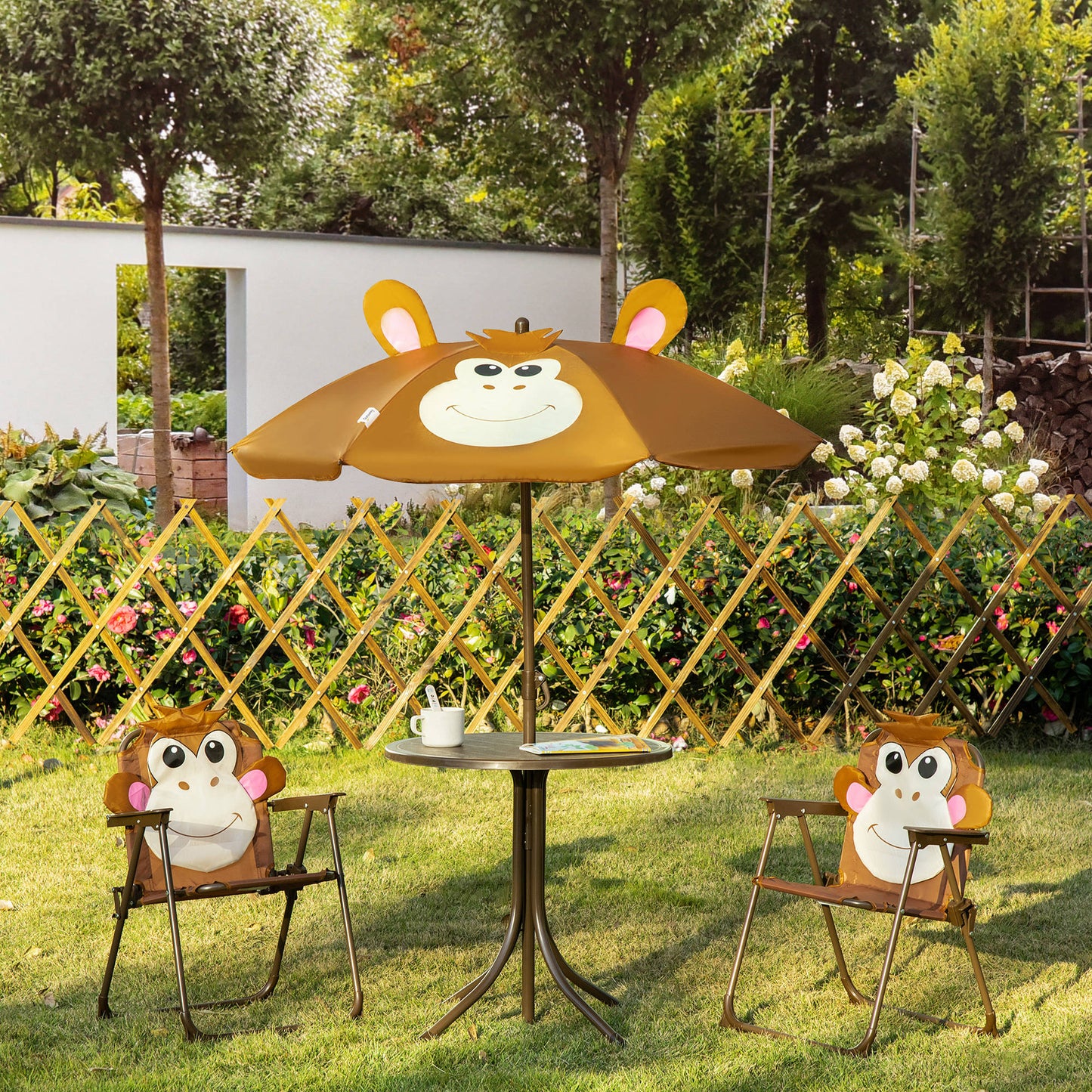 Kids Picnic Table Chair Set Outdoor Folding Garden Furniture Adjustable Height
