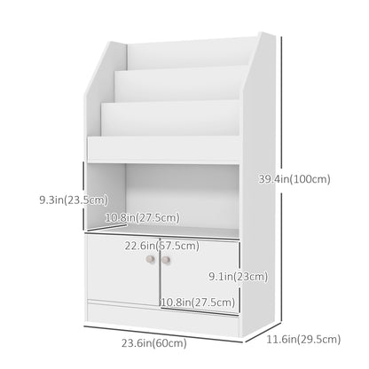 Toy Storage Organizer Shelf Kids Bookshelf for Bedroom Playroom Nursery White