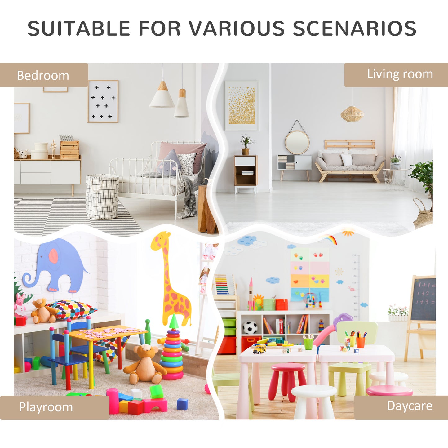 Kids Bookcase Multi Shelf Rack Organizer Storage Drawer Reading Nook Classroom Bedroom Playroom White Kids Crystal