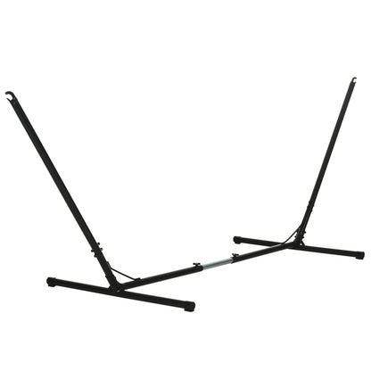 12ft Steel Hammock Stand, Adjustable Universal Fit Metal Swing Stand for Outdoor Comfort, Black