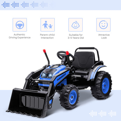 6V Kids Digger Ride On Excavator Battery Powered Tractor with Music Headlight Dual-Motor Yellow