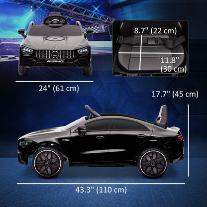 Mercedes-AMG Licensed 12V Ride on Car, Kids Electric Car with Remote Control, Spring Suspension, LED Lights, Black