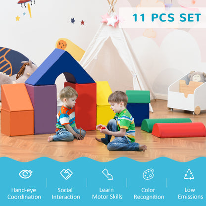 11-Piece Soft Play Blocks Kids Climb Crawl Gym Foam Building Stacking Non-Toxic Learning Toy