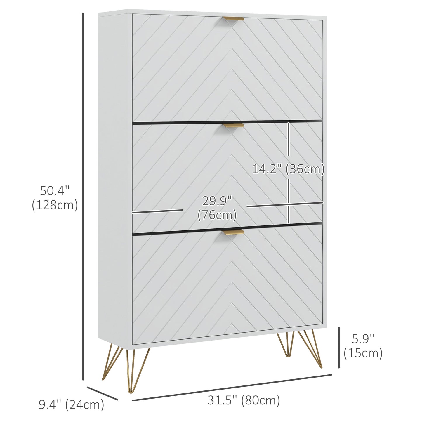 Shoe Sanctuary: Modern White Cabinet with 3 Flip Drawers, 8 Vents, Narrow Design for 18 Pairs, Entryway Organizer Kids Crystal