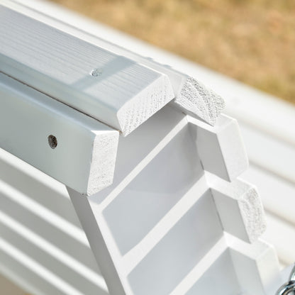 46" 2-Person Outdoor Porch Swing Bench with 2 Built-In Cup Holders &amp;amp; Chains Included, 550lb Weight Capacity, White