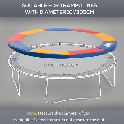 ?10ft Trampoline Safety Pad Replacement Waterproof Spring Cover Multicoloured