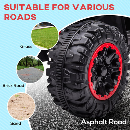 Kids 4 Wheeler Quad Bike ATV Music MP3 Headlights Speed Control Electric Rechargeable Battery Powered Ride On Toy 3-5 Years Red