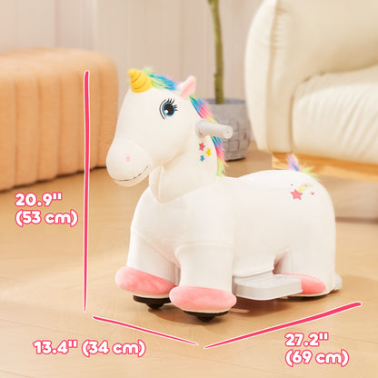 6V Ride on Unicorn, Battery Powered Kids Riding Pony with Music Forward, Aged 18-36 Months, White