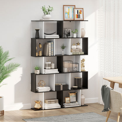 5-Tier Modern Bookcase Display Shelf Storage Room Divider for Living Room Home Office Black