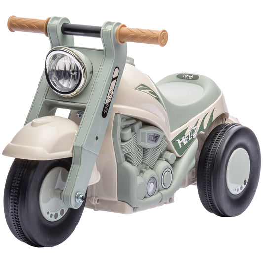 Foot to Floor Toddler Ride on Toy, Sliding Toddler Car with Music and Bubble, for 2-5 Years Old, Cream White Kids Crystal