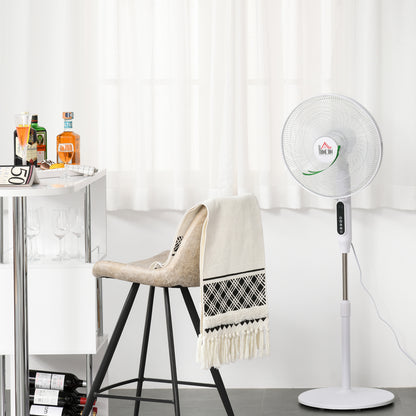 Standing Floor Fan with Remote Tall Pedestal Cooling Fan for Home Bedroom White