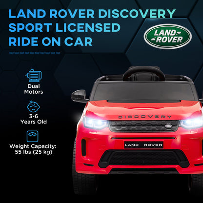 Land Rover Discovery Sport Licensed 12V Ride on Car w/ Remote, Soft Start, LED Lights, Music Horn, Red