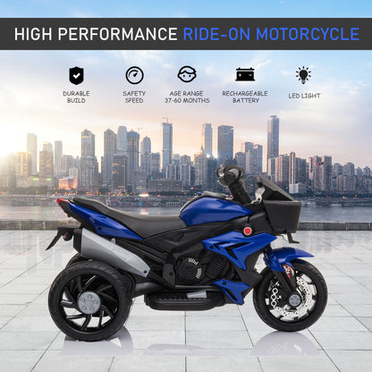 Kids Electric Motorcycle Ride-On Toy 6V Battery Powered with Music Horn Headlights Blue