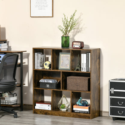 Rustic Retreat: 3-Tier Storage Shelf Bookcase Display Rack Organizer for Office Living Room, Rustic Brown Finish