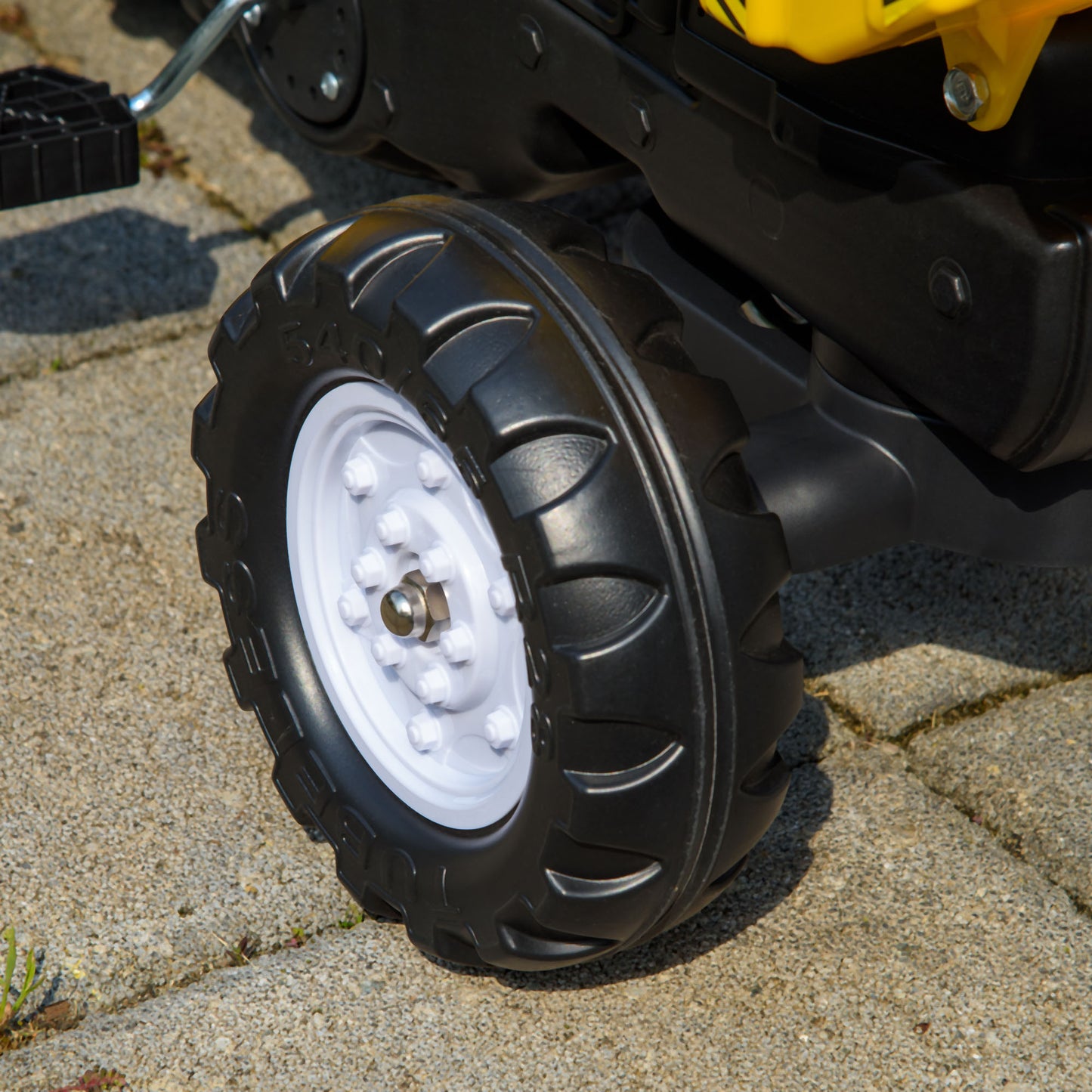 Yellow Pedal Ride On Dump Truck Front Loader Kids Ride-On Construction Tractor with Trailer Kids Crystal