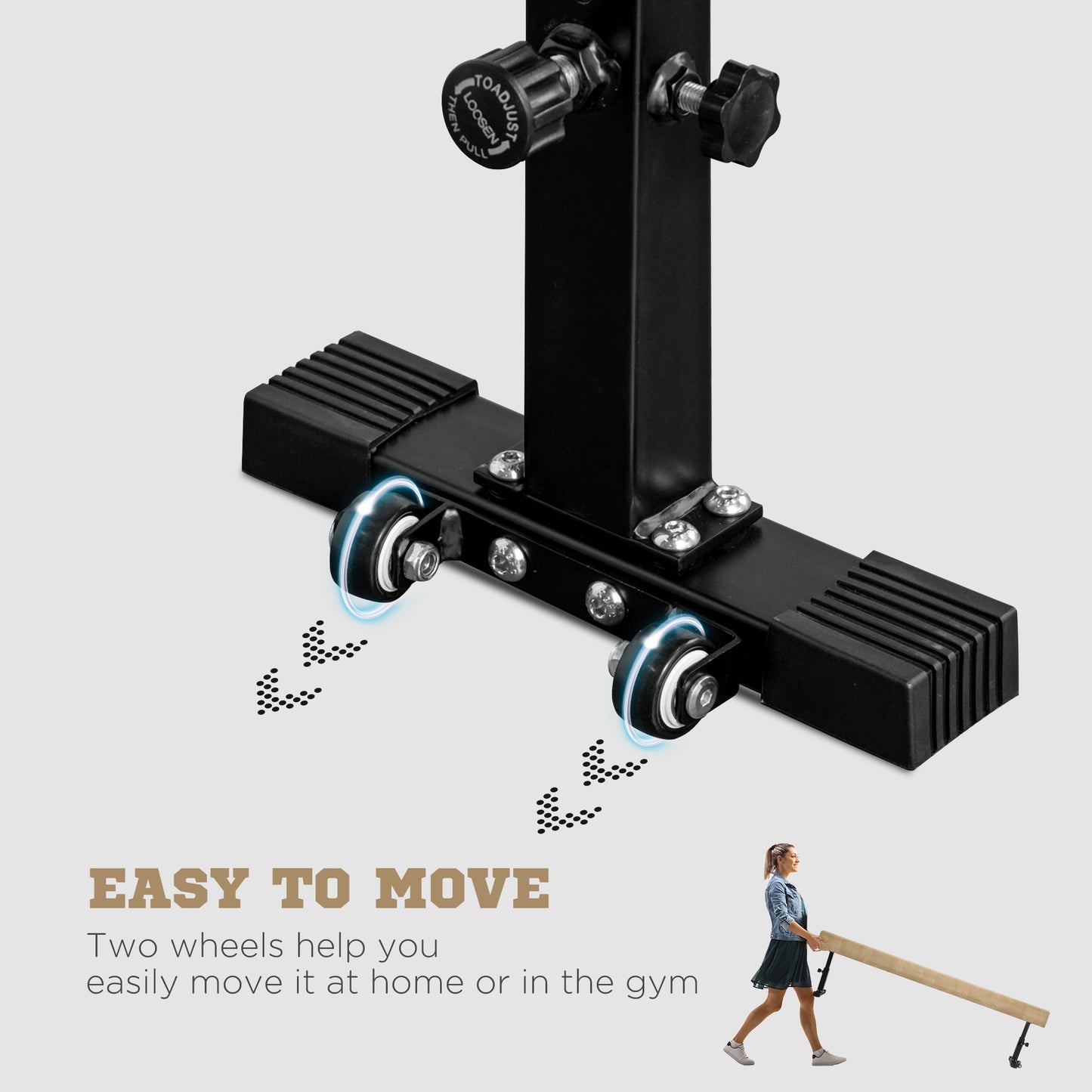 7.5ft Adjustable Gymnastics Balance Beam with Wheels for Kids 8-12 Years Old Gym Equipment Kids Crystal